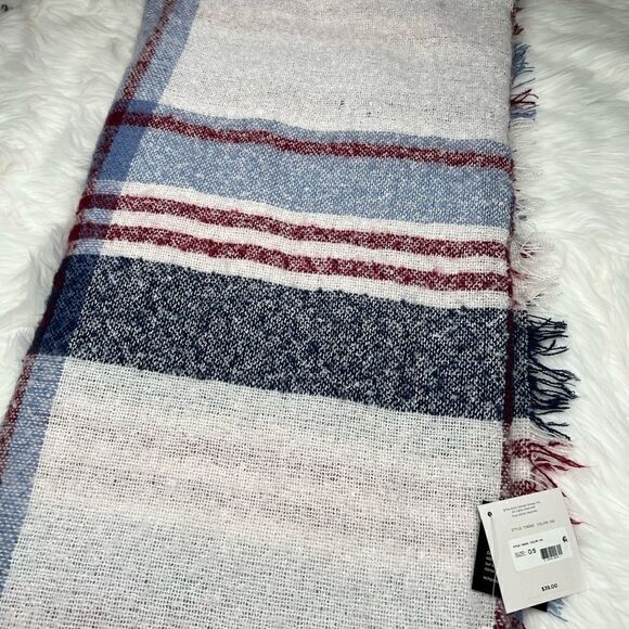 ECHO red, white and blue large blanket scarf-NWT - Picture 4 of 6
